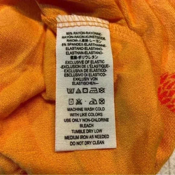 Free People Lana off Shoulder Tunic Orange Boho Peasant Smocked Blouse NWOT - Picture 6 of 7